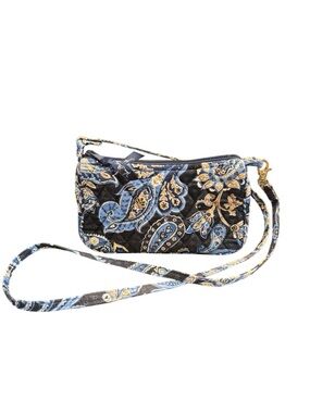 Retired Vera Bradley Windsor Navy Paisley Plaid Crossbody Bag Used